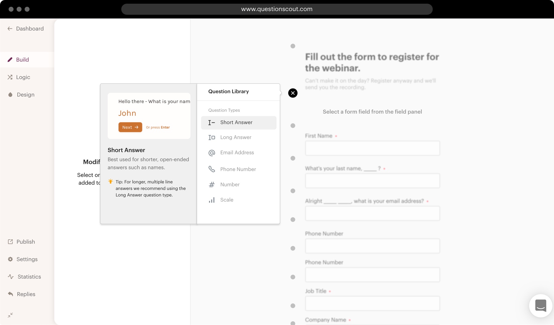 QuestionScout Online Form Builder